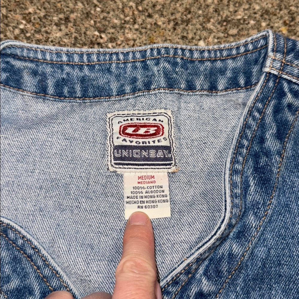 90s y2k unionbay punk grunge moto denim vest - Picture 2 of 3